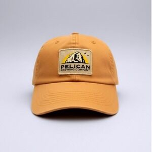 Pelican Brewing Co. Oregon Mustard Yellow Cotton Strapback Cap Baseball Hat NWOT